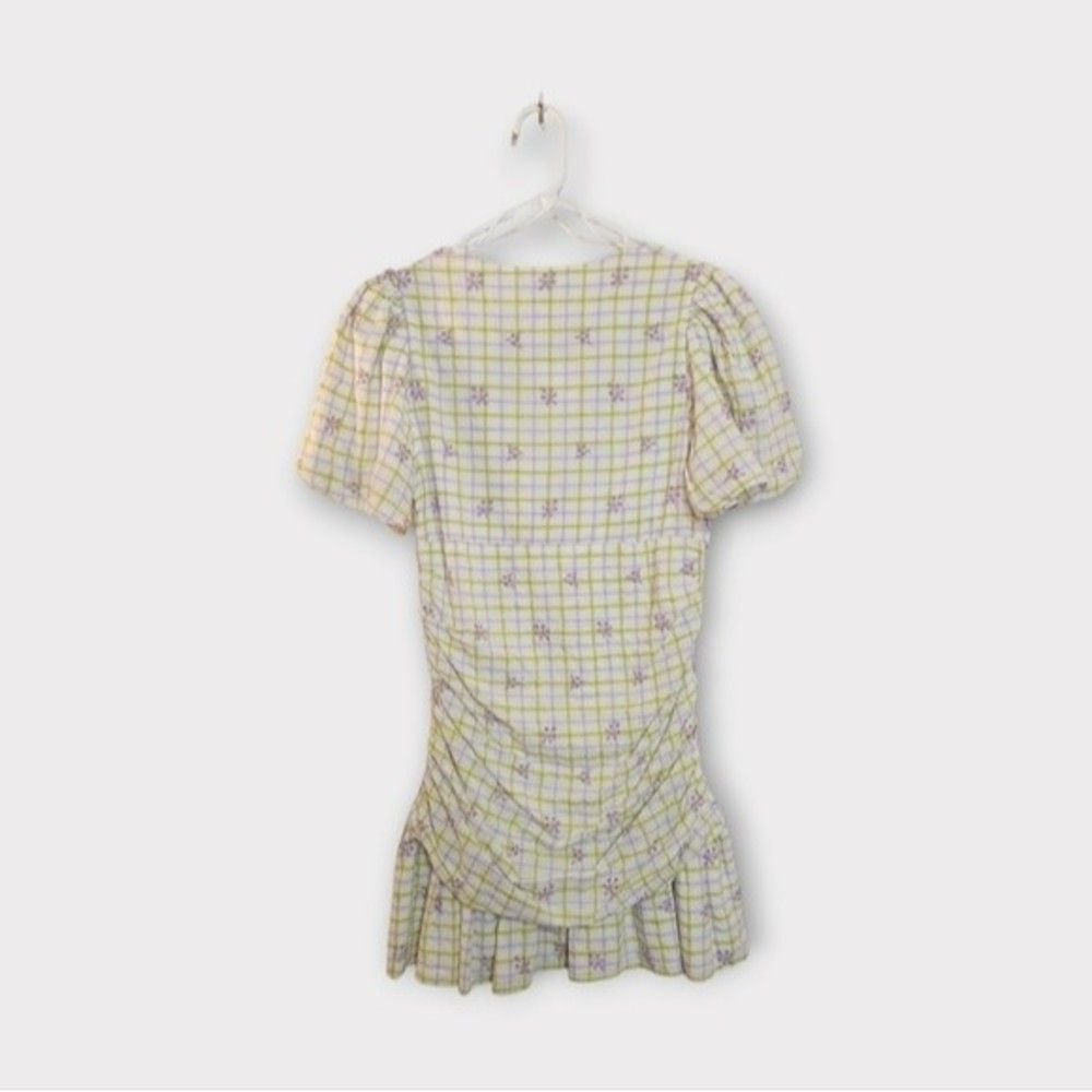 Zara Yellow and White Plaid Mini Dress - Picture 4 of 5